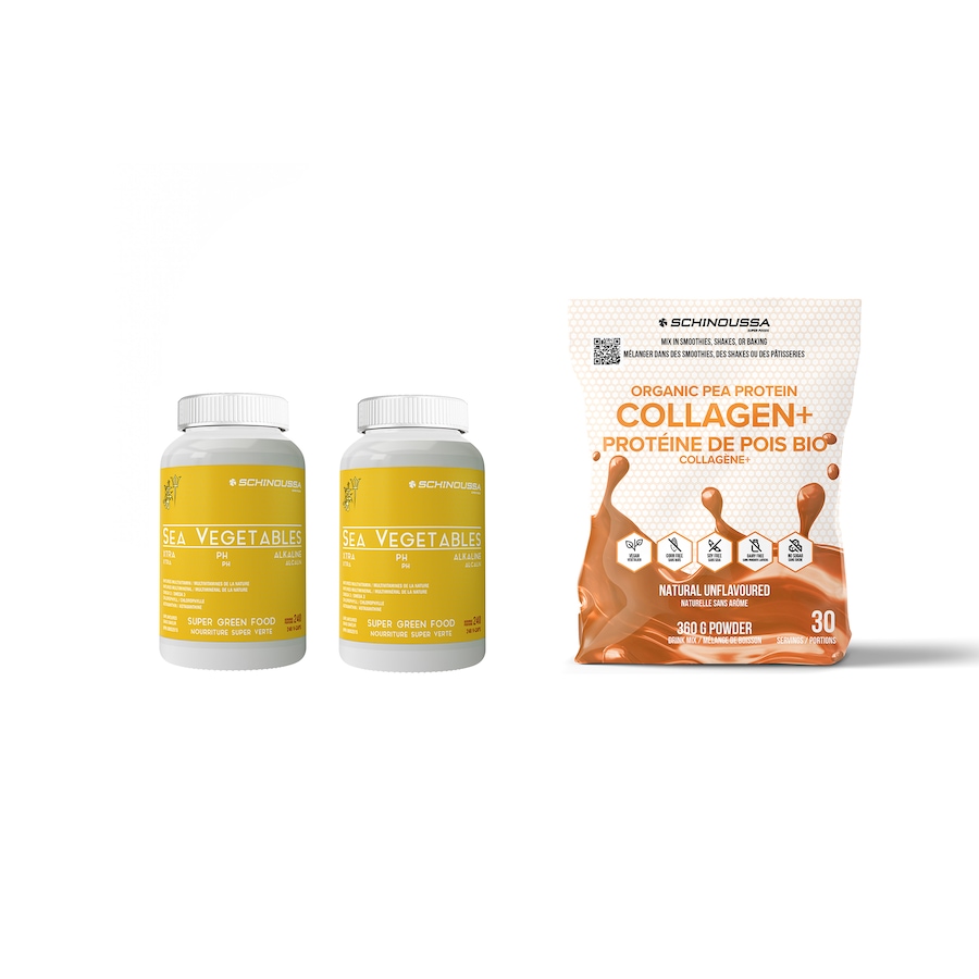 Image 728712.jpg, Product 728-712 / Price $79.99, Schinoussa Sea Vegetables Pure pH + Organic Pea Protein Collagen Bundle from Schinoussa on TSC.ca's Health & Fitness department