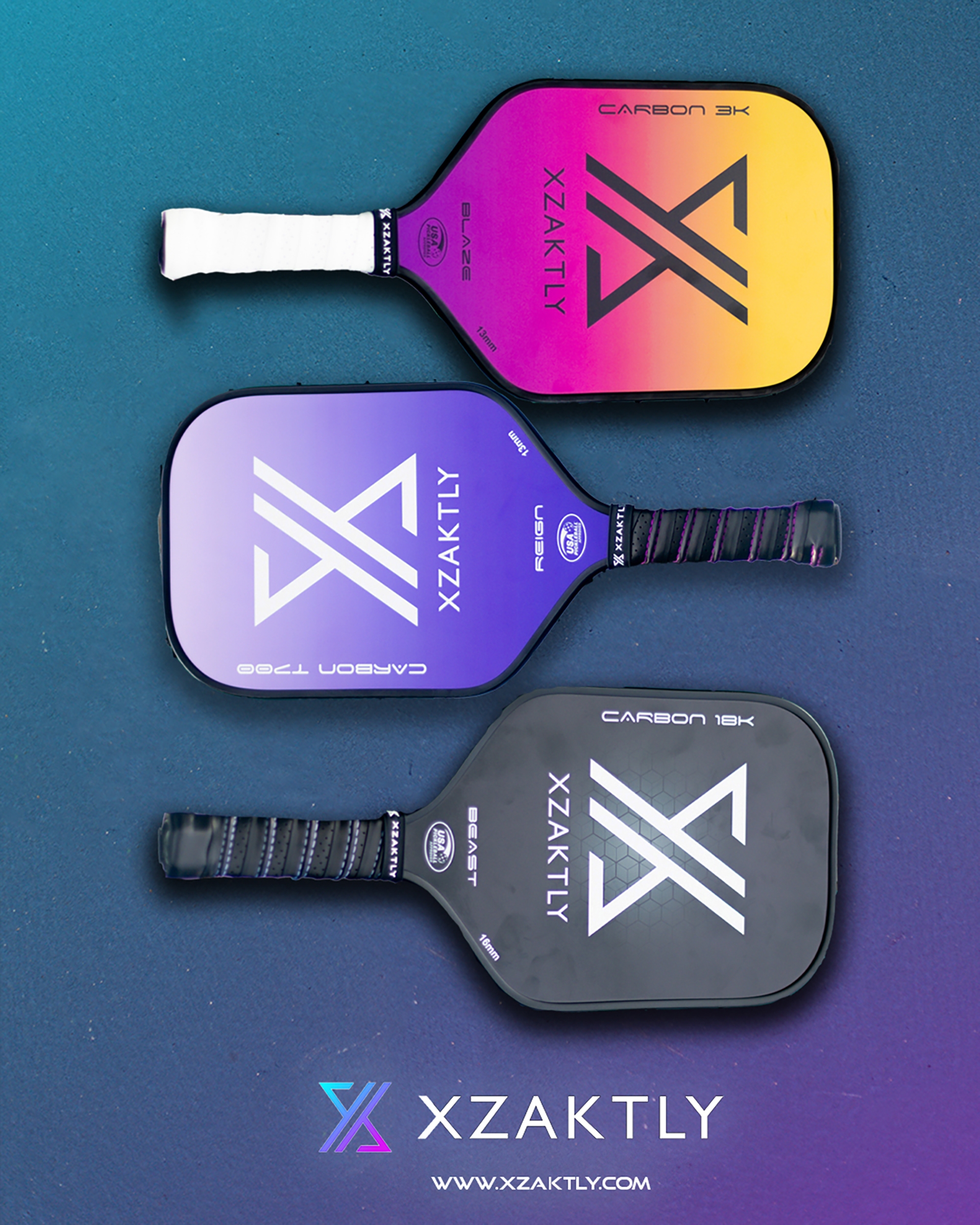 XZAKTLY Blaze 3K Carbon Fiber Pickleball Paddle - TSC.ca