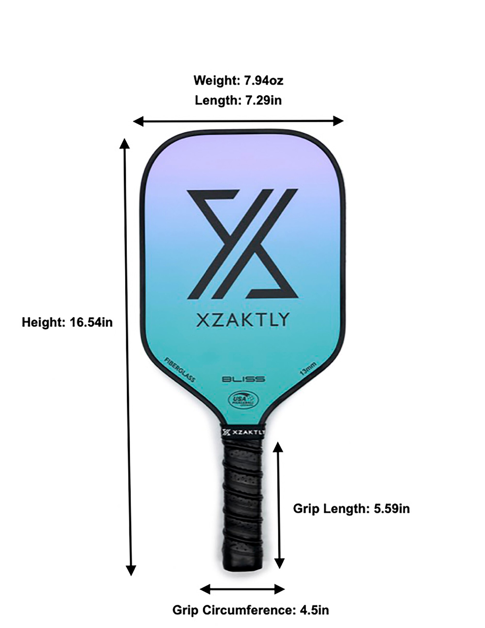 Xzaktly Bliss Fiberglass Pickleball Paddle - TSC.ca