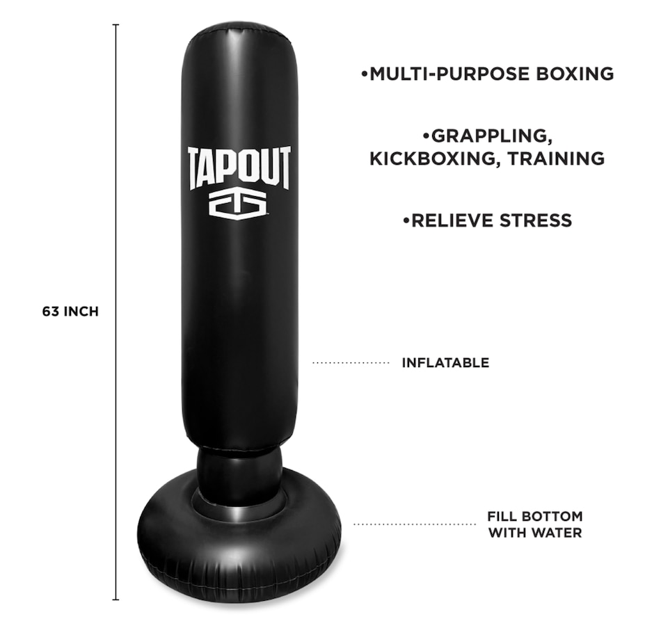 Image 728756_ALTMORE1.jpg, Product 728-756 / Price $39.99, Tapout 63" Inflatable Punching Bag (black) from Tapout on TSC.ca's Health & Fitness department