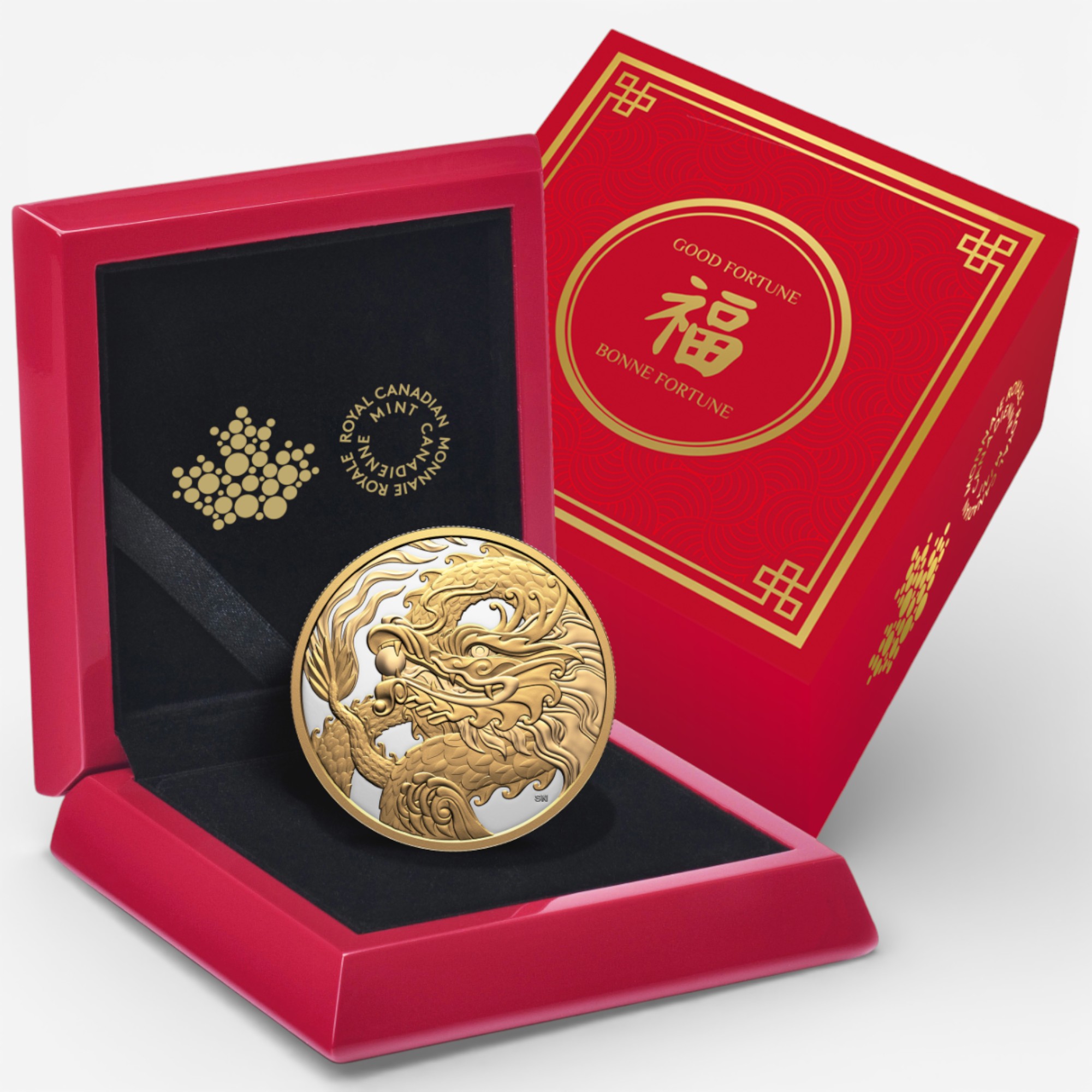 2026 $50 Fine Silver Triumphant Dragon Coin with Selective Gold