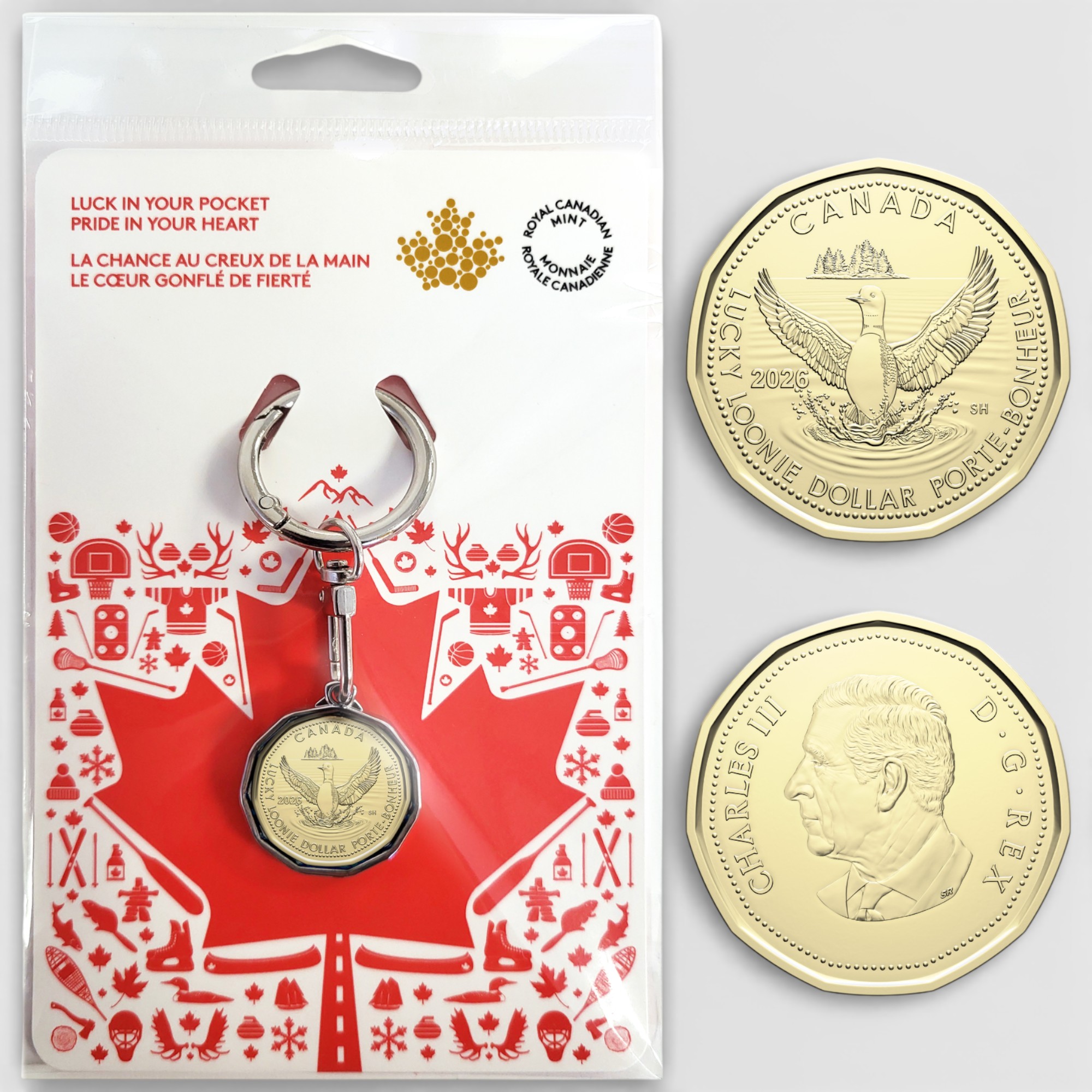 Set of Two 2026 $1 Lucky Loonie Keychains - TSC.ca