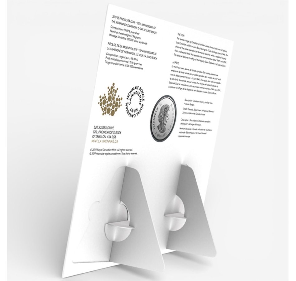 Image 728988_ALTMORE5.jpg, Product 728-988 / Price $59.95, 2019 $3 Fine Silver Coin 75th Anniversary of the Normandy Campaign from Royal Canadian Mint (RCM) on TSC.ca's Coins department