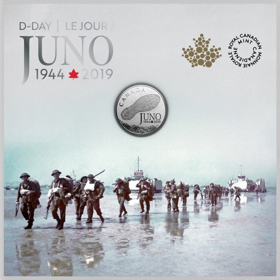 Image 728988_ALTMORE6.jpg, Product 728-988 / Price $59.95, 2019 $3 Fine Silver Coin 75th Anniversary of the Normandy Campaign from Royal Canadian Mint (RCM) on TSC.ca's Coins department
