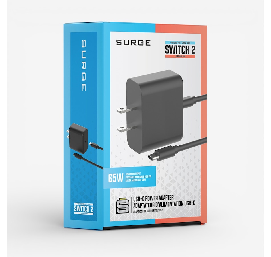 Image 729097_ALTMORE5.jpg, Product 729-097 / Price $29.99, Surge 65W USB-C Charger for Nintendo Switch 2 from Surge on TSC.ca's Electronics department