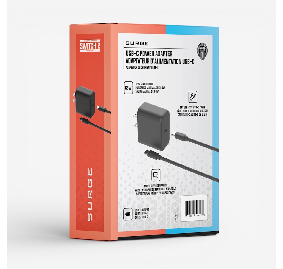 Image 729097_ALTMORE6.jpg, Product 729-097 / Price $29.99, Surge 65W USB-C Charger for Nintendo Switch 2 from Surge on TSC.ca's Electronics department