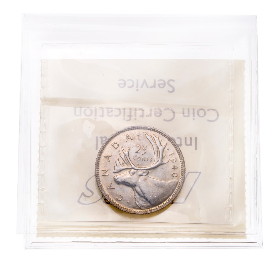 Image 729211_ALTMORE1.jpg, Product 729-211 / Price $249.95, 1940 Gem Uncirculated 25-Cent ICCS Certified MS-64 from Canadian Coin & Currency on TSC.ca's Coins department
