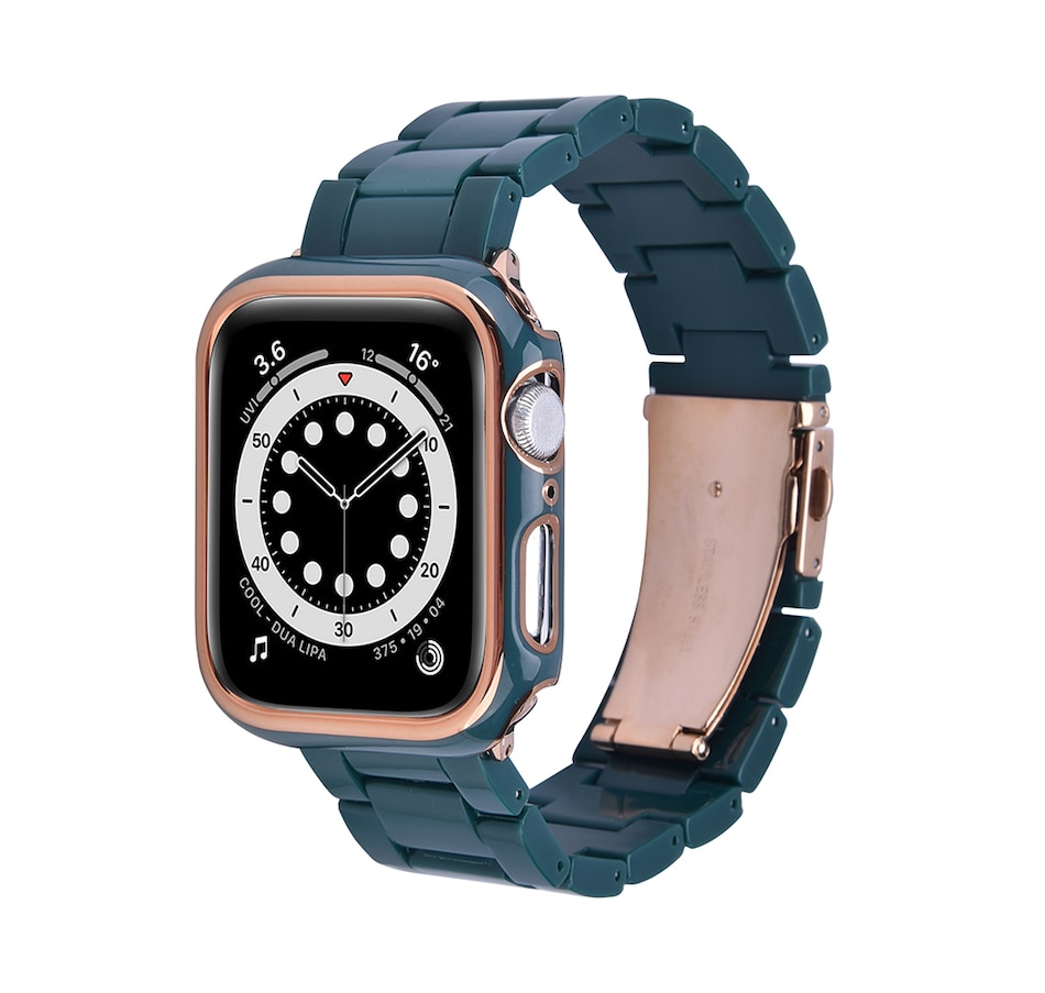 Image 729261_GRN.jpg, Product 729-261 / Price $34.99, Worryfree Gadgets Resin Band with Bumper Case for Apple Watch (40 mm and 44 mm) from WFG on TSC.ca's Electronics department