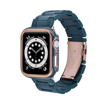 Worryfree Gadgets Resin Band with Bumper Case for Apple Watch (40 mm and 44 mm)
