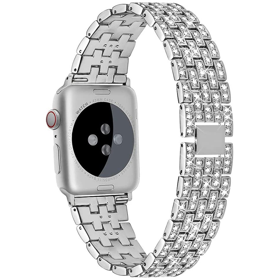 Image 729274_SIL.jpg, Product 729-274 / Price $39.99, Worryfree Gadgets Diamond Blocks Bling Metal Band for Apple Watch from WFG on TSC.ca's Electronics department