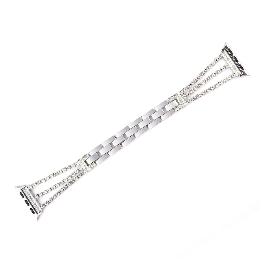 Image 729277_SIL.jpg, Product 729-277 / Price $39.99, Worryfree Gadgets Bling Dressy Band for Apple Watch (38 mm/40 mm/41 mm and 42 mm/44 mm/45 mm, link bracelet) from WFG on TSC.ca's Electronics department