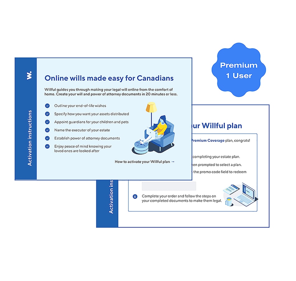 Image 729348_ALTMORE4.jpg, Product 729-348 / Price $289.99, Willful Premium Plan - Will and Power of Attorney Documents (single pack) from Willful on TSC.ca's Electronics department