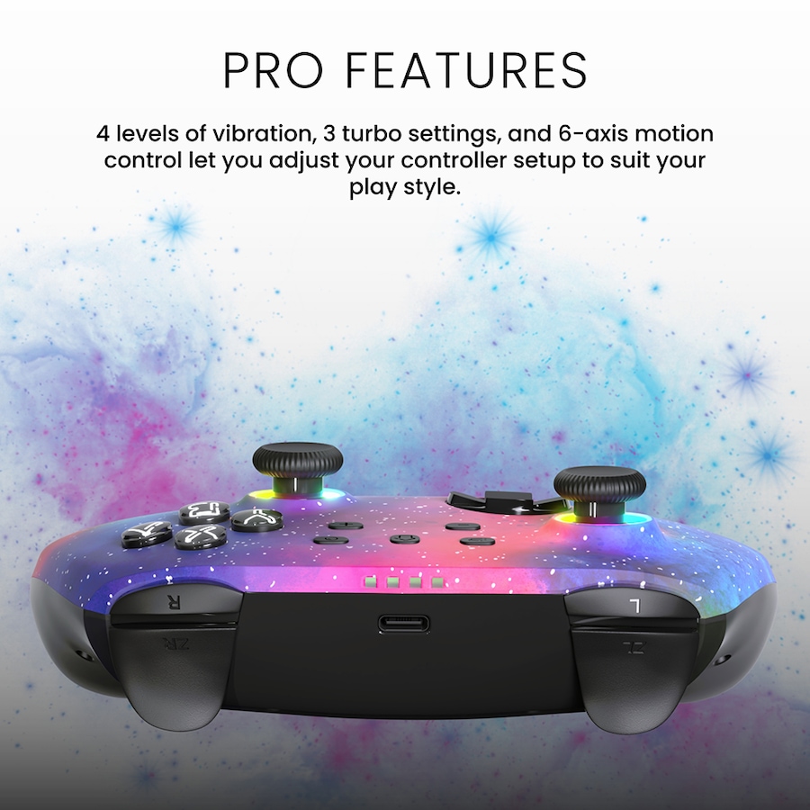 Image 729352_ALTMORE8.jpg, Product 729-352 / Price $39.99, Surge Wireless Pro Controller for Nintendo Switch/Switch 2, Windows PC, Steam Deck, Android and iOS – Supernova Edition from Surge on TSC.ca's Electronics department