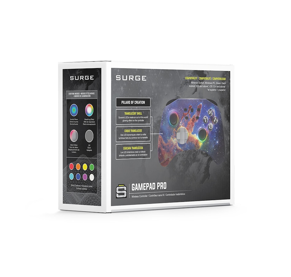 Image 729353_ALTMORE10.jpg, Product 729-353 / Price $39.99, Surge Wireless Pro Controller for Nintendo Switch, PC, Steam Deck, Android and iOS – Pillars of Creation Edition from Surge on TSC.ca's Electronics department