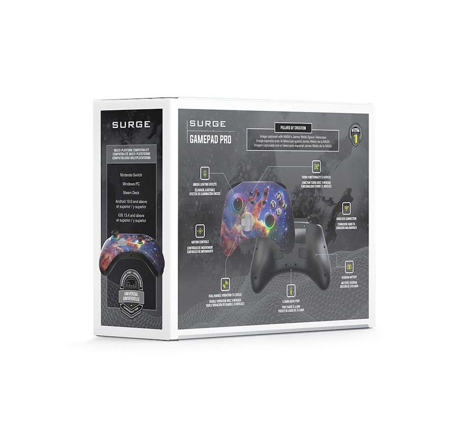 Image 729353_ALTMORE11.jpg, Product 729-353 / Price $39.99, Surge Wireless Pro Controller for Nintendo Switch, PC, Steam Deck, Android and iOS – Pillars of Creation Edition from Surge on TSC.ca's Electronics department