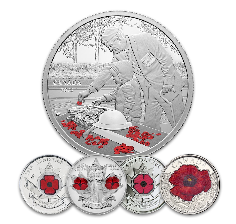 Image 729357.jpg, Product 729-357 / Price $114.95, 2023 $20 Remembrance Day Fine Silver Coin plus TSC-Exclusive Four-Coin Bonus from Royal Canadian Mint (RCM) on TSC.ca's Coins department