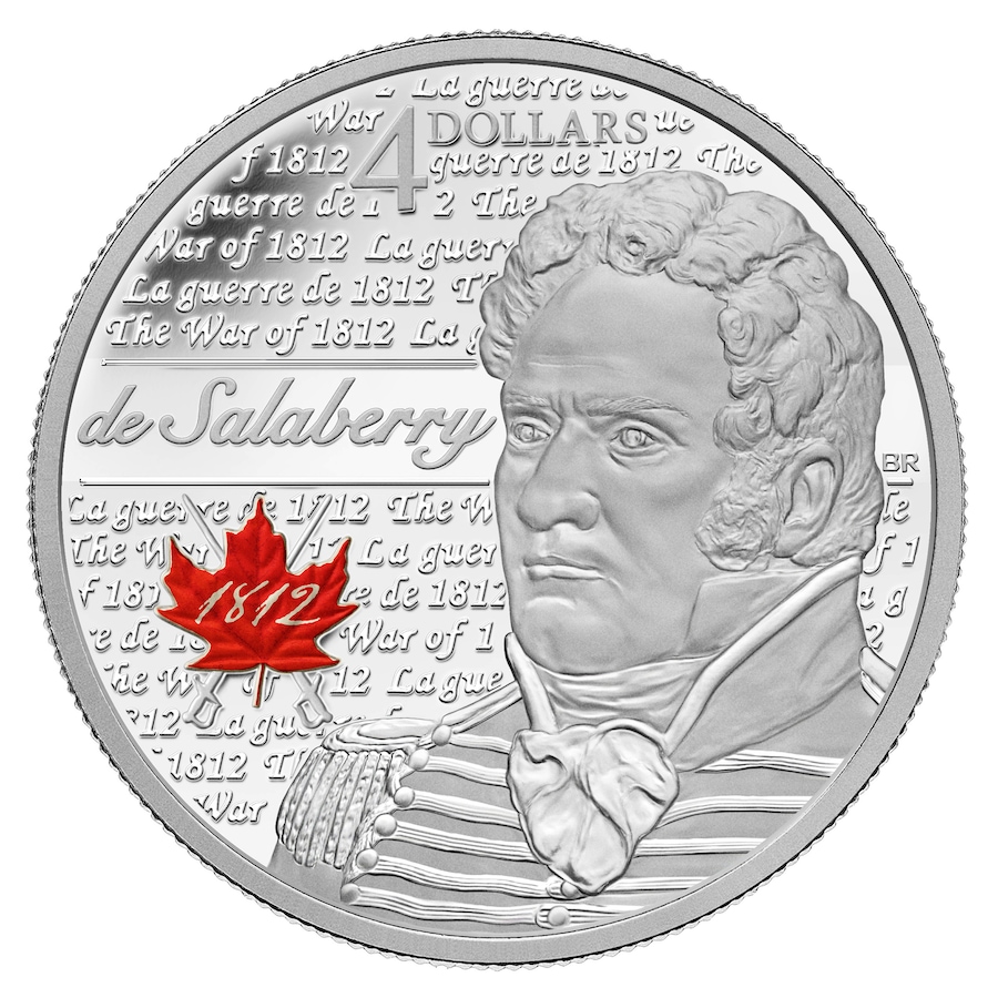 Image 729364_ALTMORE1.jpg, Product 729-364 / Price $49.95, $4 2013 Charles de Salaberry Heroes of the War of 1812 Fine Silver Coin plus Bonus Regular and Coloured 25-Cent Coins from Royal Canadian Mint (RCM) on TSC.ca's Coins department