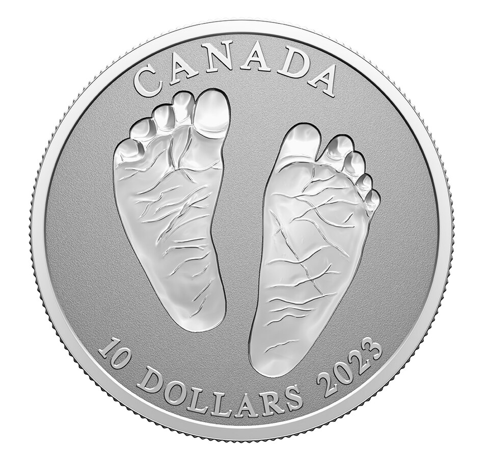 Image 729499.jpg, Product 729-499 / Price $59.95, 2023 $10 “Welcome to the World” Pure Silver Baby Coin from Royal Canadian Mint on TSC.ca's Coins department