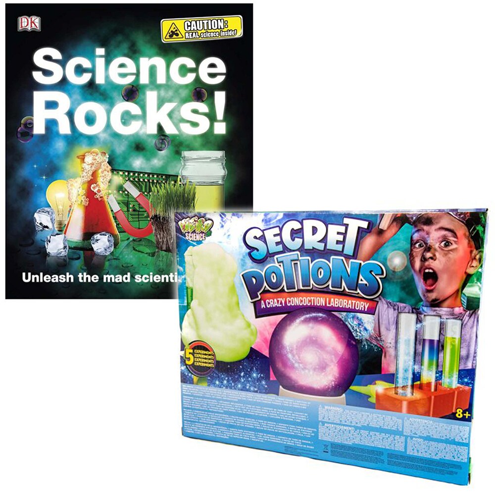 Weird Science Secret Potions, A Crazy Concoction Laboratory Experiments Set  and Science Rocks!: Unleash the Mad Scientist in You! Hardcover Book