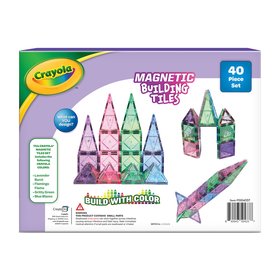 Image 729788_ALTMORE4.jpg, Product 729-788 / Price $54.99, CreateOn Crayola Glitter Magnetic Tile 40-Piece Set from Createon on TSC.ca's Toys & Hobbies department