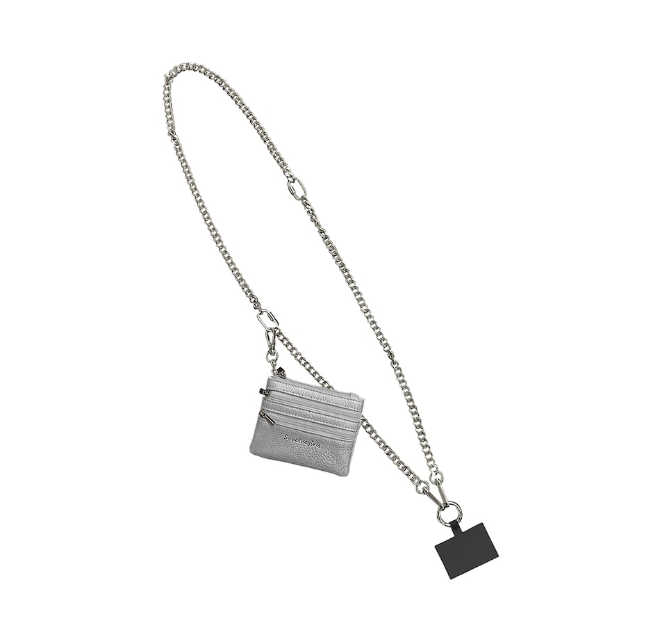 Save the girls clip go chain with crossbody strap wristlet strap and