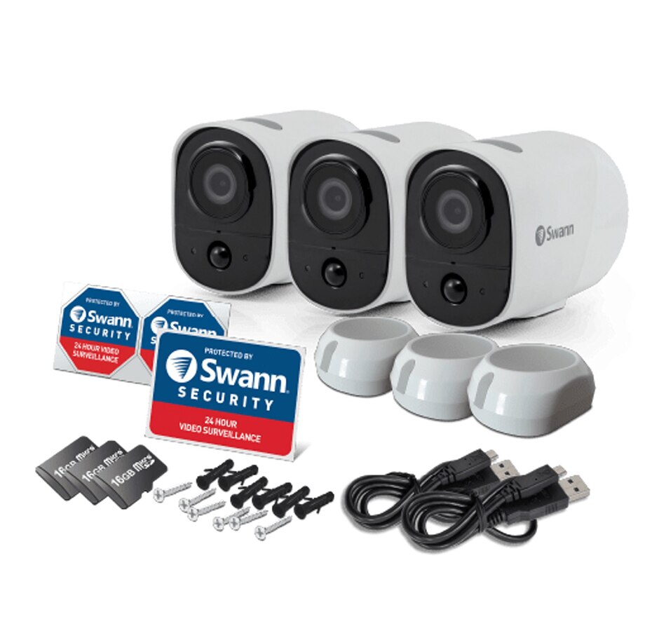 Image 729932_ALTMORE2.jpg, Product 729-932 / Price $549.99, Swann Xtreem 1080p Wire-Free Wi-Fi IP Security Camera (3-Pack) from Swann on TSC.ca's Electronics department