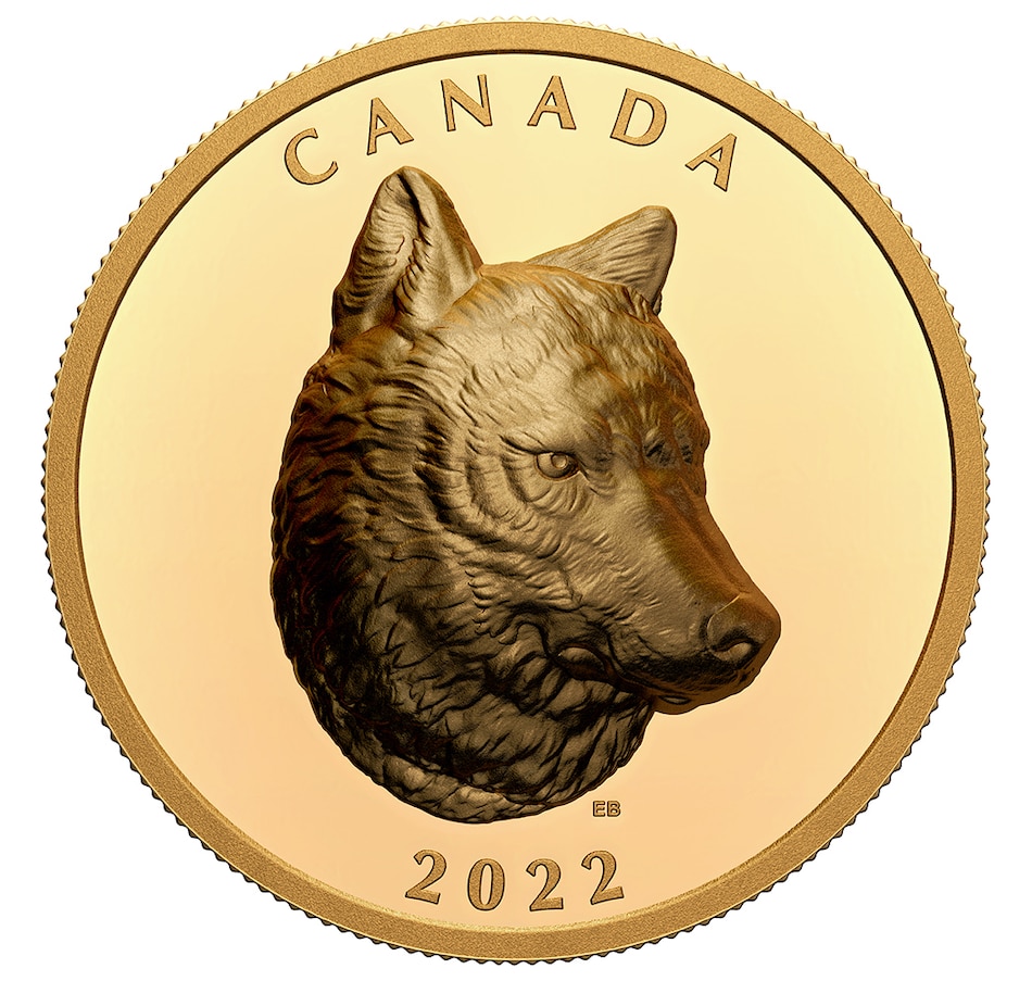 Image 729963_ALTMORE1.jpg, Product 729-963 / Price $6,995.00, 2022 $250 Pure Gold Timber Wolf Coin plus Exclusive Bonus Wolf Fine Silver Coin from Royal Canadian Mint (RCM) on TSC.ca's Coins department