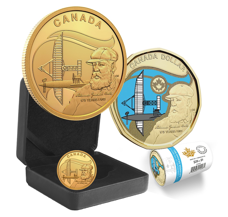 Image 729965.jpg, Product 729-965 / Price $4,099.95, 2022 $200 Fine Gold Alexander Graham Bell Coin: A Golden Era of Innovation from Royal Canadian Mint (RCM) on TSC.ca's Coins department