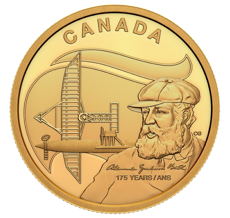 Image 729965_ALTMORE1.jpg, Product 729-965 / Price $4,099.95, 2022 $200 Fine Gold Alexander Graham Bell Coin: A Golden Era of Innovation from Royal Canadian Mint (RCM) on TSC.ca's Coins department