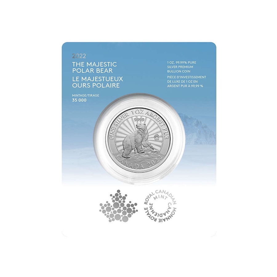 Image 729969_ALTMORE6.jpg, Product 729-969 / Price $459.90, Gold and Silver 2022 $5 Polar Bear Coin Set (1/10-ounce fine gold and one-ounce fine silver) from Royal Canadian Mint (RCM) on TSC.ca's Coins department