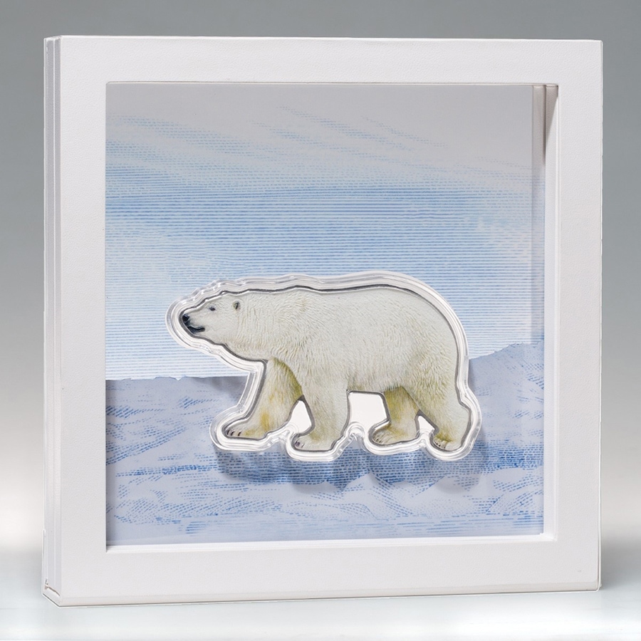 Image 729970_ALTMORE3.jpg, Product 729-970 / Price $349.50, Real Shape Iconic Canada 100 Grams Fine Silver Polar Bear from Canadian Heritage Mint on TSC.ca's Coins department
