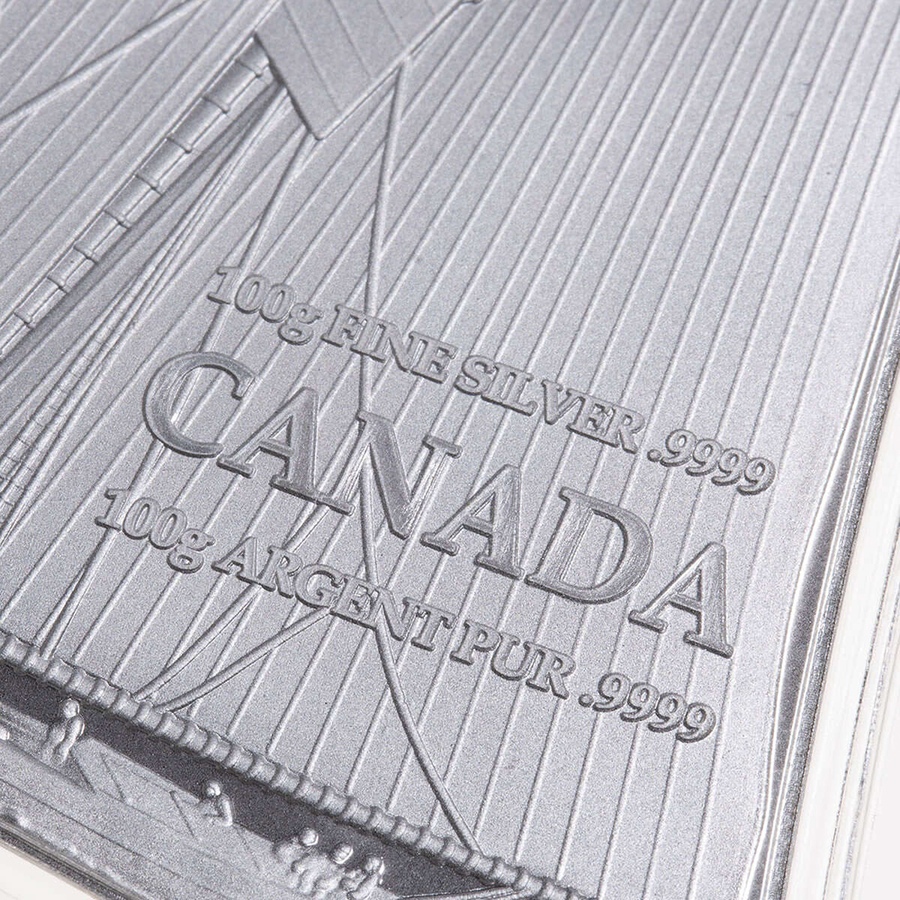 Image 729971_ALTMORE5.jpg, Product 729-971 / Price $349.95, Real Shape Iconic Canada 100 Grams Fine Silver Bluenose Schooner from Canadian Heritage Mint on TSC.ca's Coins department