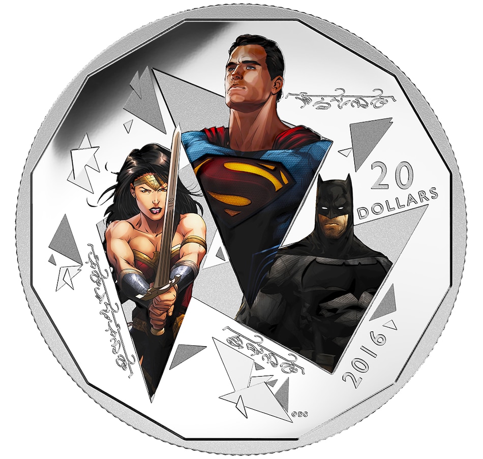 Image 729973_ALTMORE1.jpg, Product 729-973 / Price $139.95, $20 Fine Silver Proof Coin Batman v. Superman Dawn of Justice The Trinity plus 25-Cent Lenticular Coin from Royal Canadian Mint (RCM) on TSC.ca's Coins department