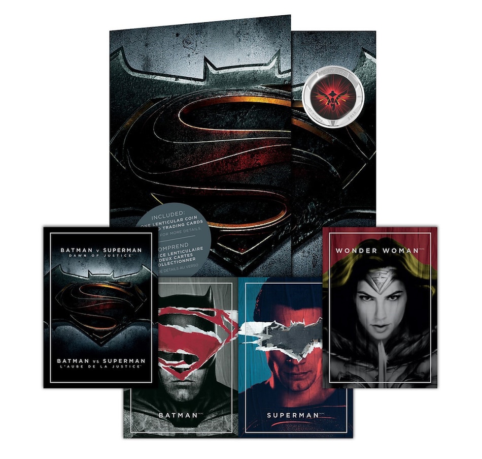Image 729973_ALTMORE7.jpg, Product 729-973 / Price $139.95, $20 Fine Silver Proof Coin Batman v. Superman Dawn of Justice The Trinity plus 25-Cent Lenticular Coin from Royal Canadian Mint (RCM) on TSC.ca's Coins department