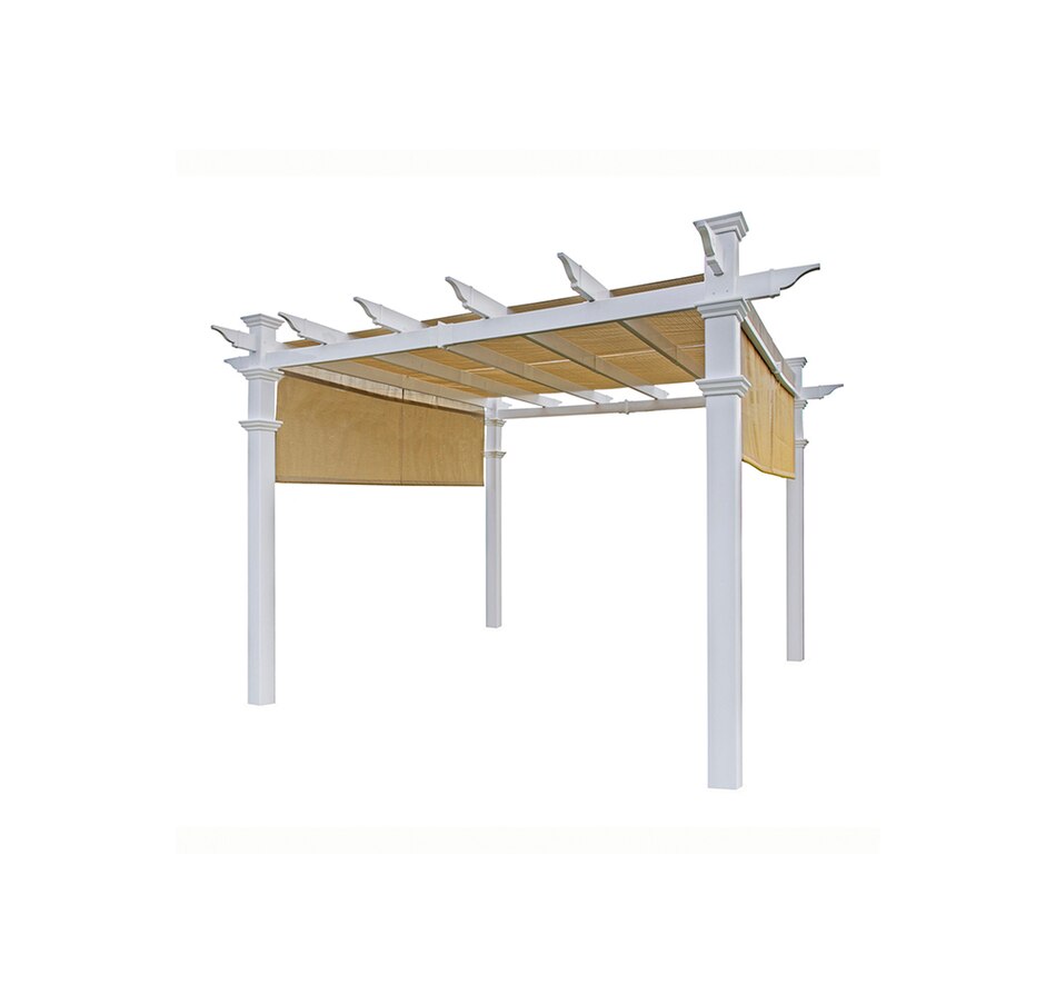 Image 730575.jpg, Product 730-575 / Price $2,807.99, Vita 10' x 10' Malibu Vinyl Pergola with Adjustable Canopy from New England Arbors on TSC.ca's Home & Garden department