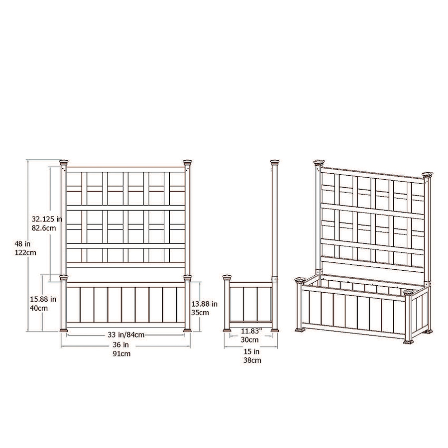 Image 730581_ALTMORE3.jpg, Product 730-581 / Price $249.00, Vita Huron Vinyl Planter with Trellis from Vita on TSC.ca's Home & Garden department