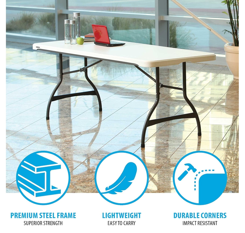 Image 730736_ALTMORE4.jpg, Product 730-736 / Price $199.99, Lifetime Table (Rectangular, Commercial, 6', White Granite, Grey Sand) from Lifetime on TSC.ca's Home & Garden department