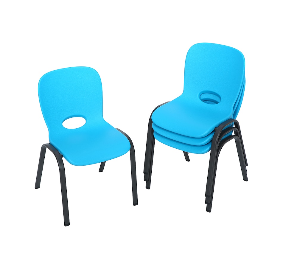 Image 730740.jpg, Product 730-740 / Price $134.99, Lifetime 2-Pack Chairs (Kids, Stacking, Glacier Blue, Bronze) from Lifetime on TSC.ca's Home & Garden department