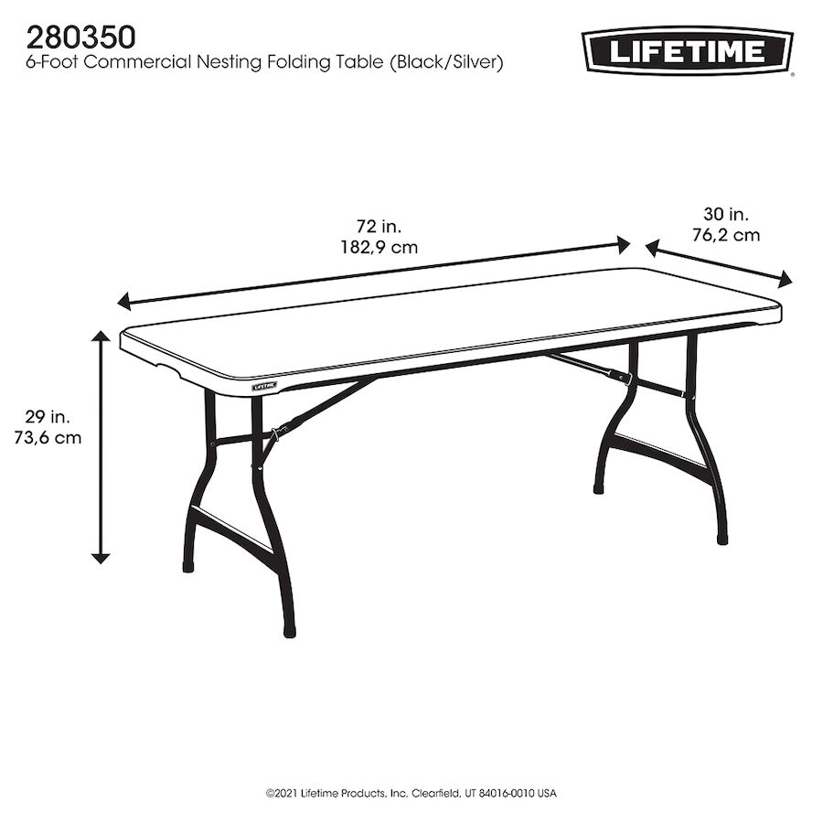 Image 730743_ALTMORE3.jpg, Product 730-743 / Price $229.99, Lifetime Table (Rectangular, Commercial, 6', Black, Silver) from Lifetime on TSC.ca's Home & Garden department