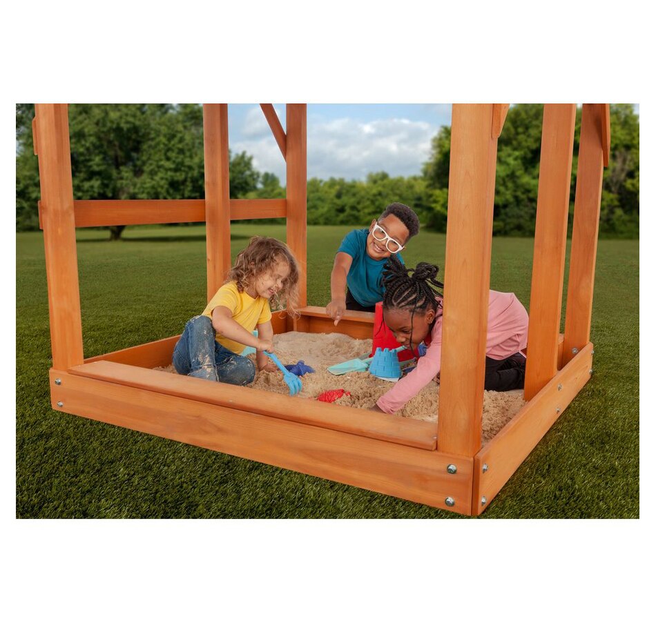 Image 730803_ALTMORE5.jpg, Product 730-803 / Price $2,499.99, Creative Cedar Designs Timber Valley Swing Set with Multi-Coloured Accessories and Yellow Slide from Creative Cedar Designs on TSC.ca's Home & Garden department