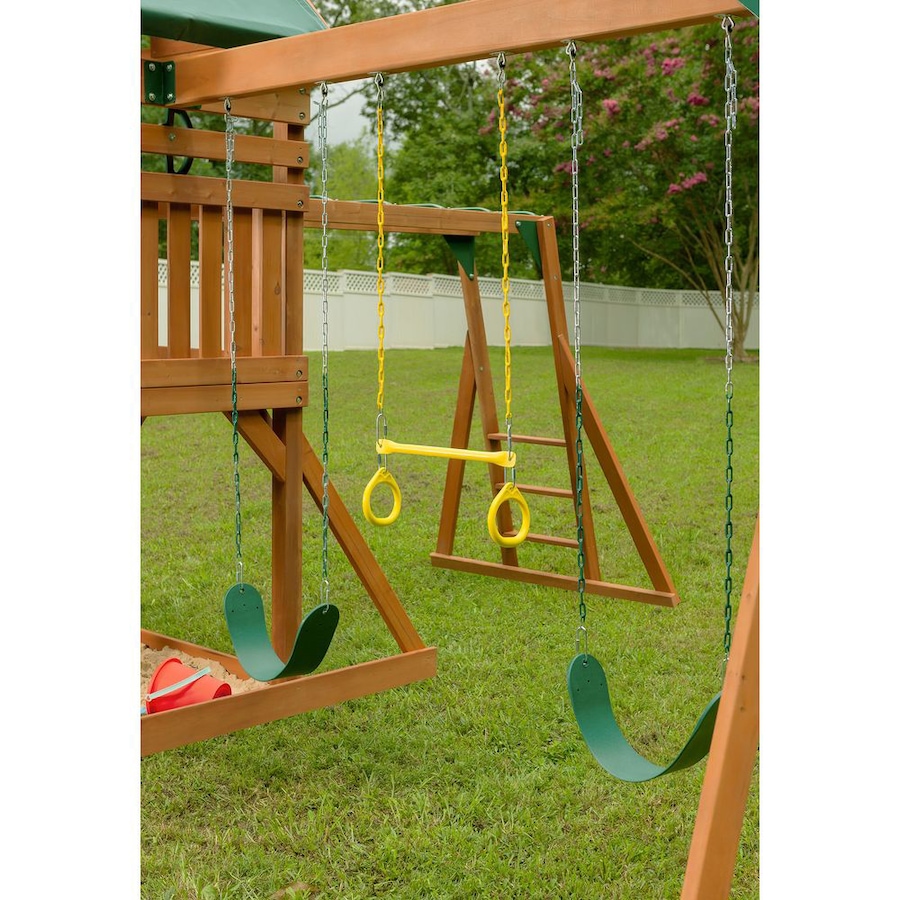 Image 730807_ALTMORE6.jpg, Product 730-807 / Price $2,699.99, Creative Cedar Designs Mountain View Swing Set with Multi-Coloured Accessories and Green Slide from Creative Cedar Designs on TSC.ca's Home & Garden department
