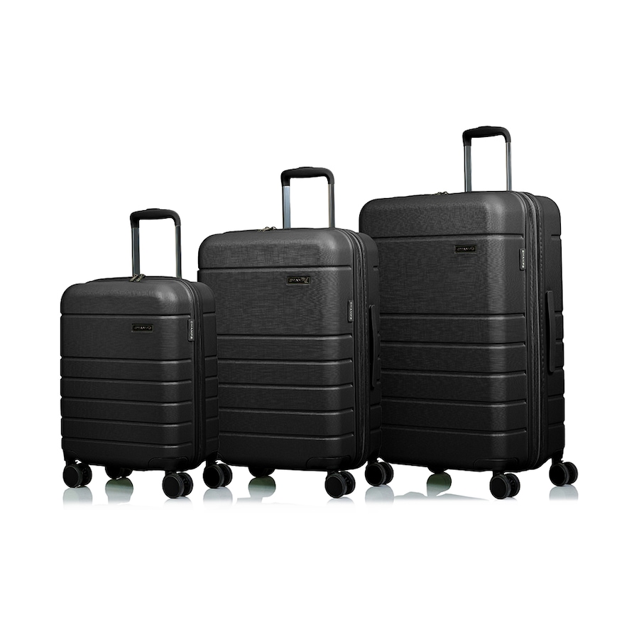 Image 730951_BLK.jpg, Product 730-951 / Price $359.99, Champs Luggage Linen Collection 3-Piece Hard Side Spinner Expandable Luggage Set from Champs on TSC.ca's Home & Garden department