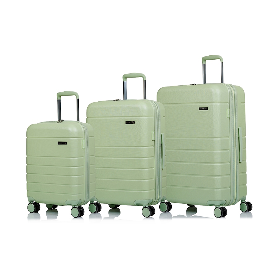 Image 730951_GRN.jpg, Product 730-951 / Price $359.99, Champs Luggage Linen Collection 3-Piece Hard Side Spinner Expandable Luggage Set from Champs on TSC.ca's Home & Garden department