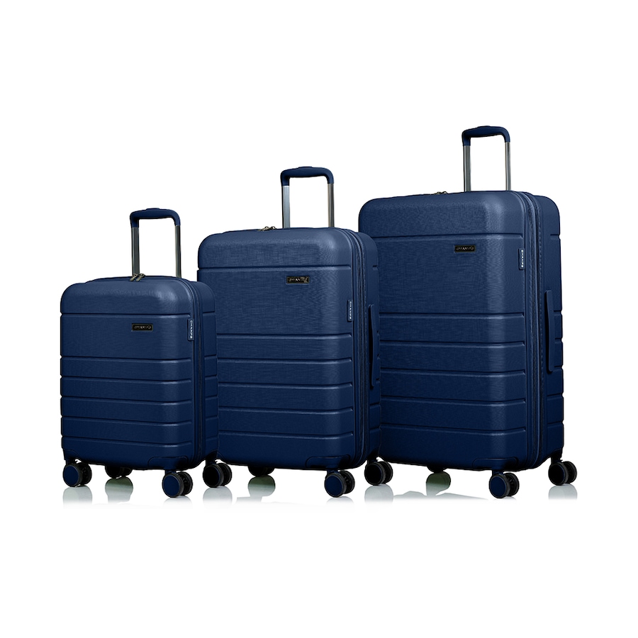 Image 730951_NVY.jpg, Product 730-951 / Price $359.99, Champs Luggage Linen Collection 3-Piece Hard Side Spinner Expandable Luggage Set from Champs on TSC.ca's Home & Garden department