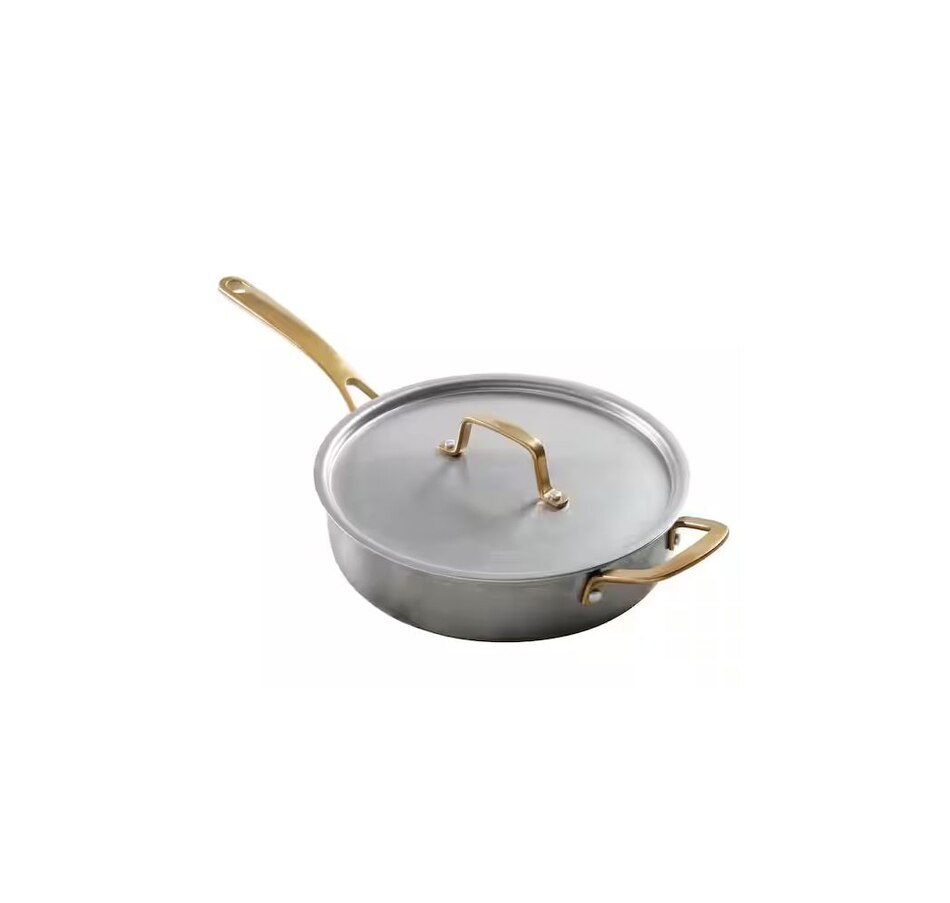 Image 730985.jpg, Product 730-985 / Price $89.99, Martha Stewart 3.5-Quart Everyday Saute Pan with Lid (brass handles, Tri Ply, stainless steel) from Martha Stewart on TSC.ca's Kitchen department