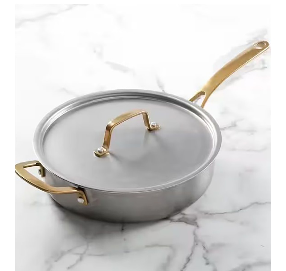 Image 730985_ALTMORE2.jpg, Product 730-985 / Price $89.99, Martha Stewart 3.5-Quart Everyday Saute Pan with Lid (brass handles, Tri Ply, stainless steel) from Martha Stewart on TSC.ca's Kitchen department