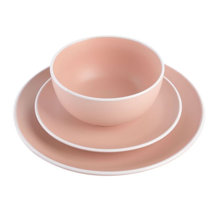 Image 731000_ALTMORE3.jpg, Product 731-000 / Price $74.88, Tia Mowry 12-Piece Dinnerware Set (coral, matte finish with white rim, stoneware) from Spice by Tia Mowry on TSC.ca's Kitchen department