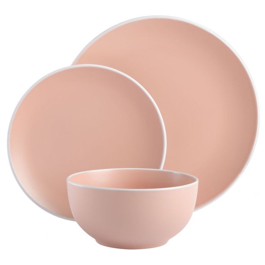 Image 731000_ALTMORE4.jpg, Product 731-000 / Price $74.88, Tia Mowry 12-Piece Dinnerware Set (coral, matte finish with white rim, stoneware) from Spice by Tia Mowry on TSC.ca's Kitchen department