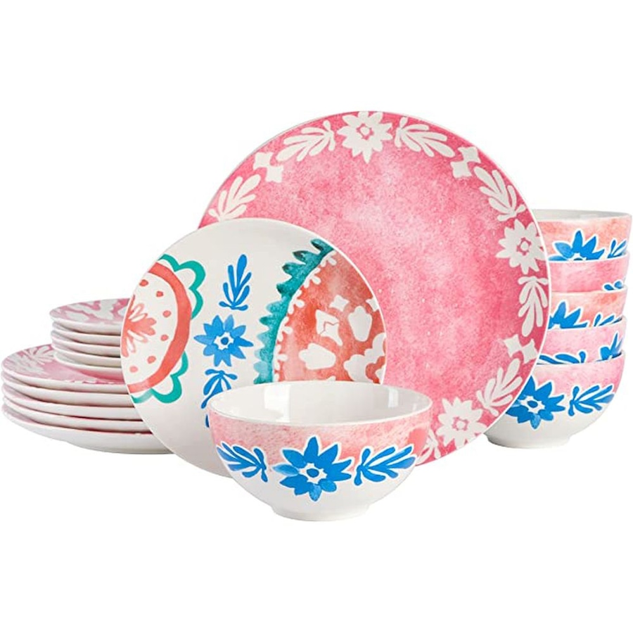 Image 731002.jpg, Product 731-002 / Price $69.88, Tia Mowry 12-Piece Dinnerware Set (golden red, coupe shape, decorated, fine ceramic) from Spice by Tia Mowry on TSC.ca's Kitchen department