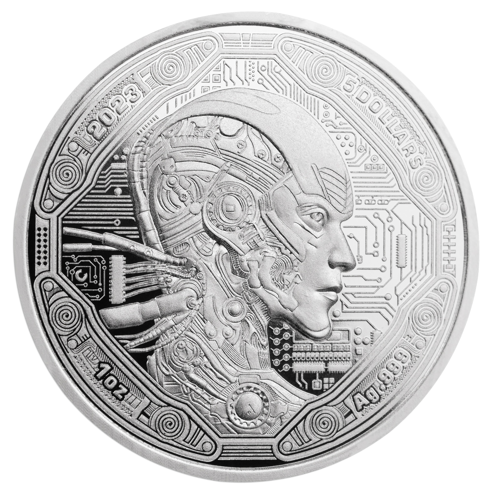 半額満載！スーパーSALE グランドセール！ Cyborg AI $5 2023 One-Ounce by Issued Coin, Silver Fine 学習